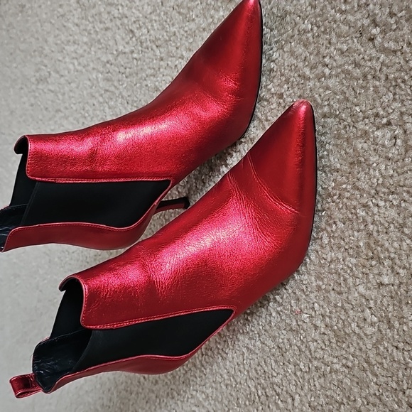 Anine Bing Red Stevie Women's Ankle Boots Size 38 - Picture 1 of 12